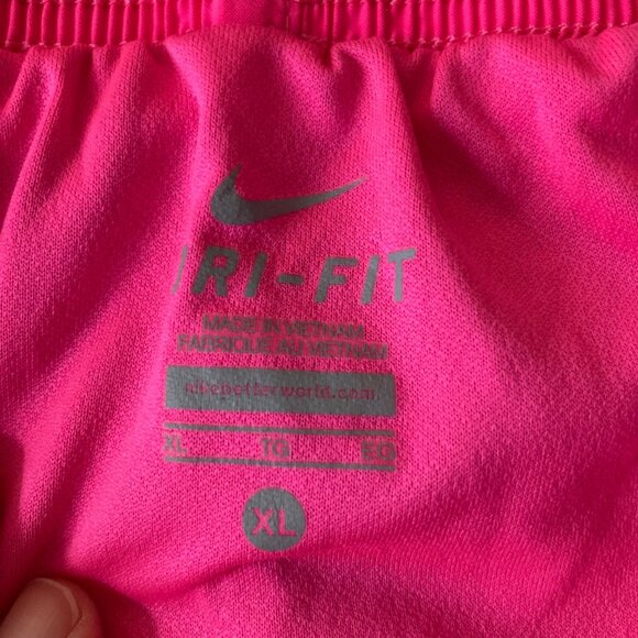 Womens Nike Dri Fit Running Shorts Swoosh Pink Black XL Polyester - Picture 5 of 7